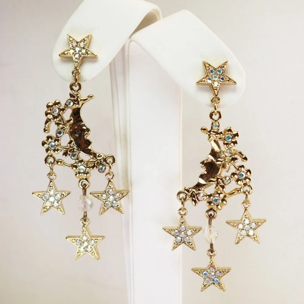 ✨🌙 Magical Moon & Star Earrings by Kirks Folly 🌙
